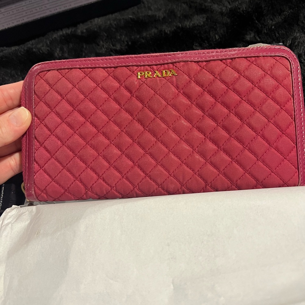 Prada Quilted Burgundy Wallet